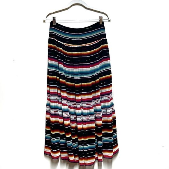 Lauren Ralph Black Label Striped Crinkle Georgette Maxi Skirt Macy's Sz 0 - Picture 3 of 7